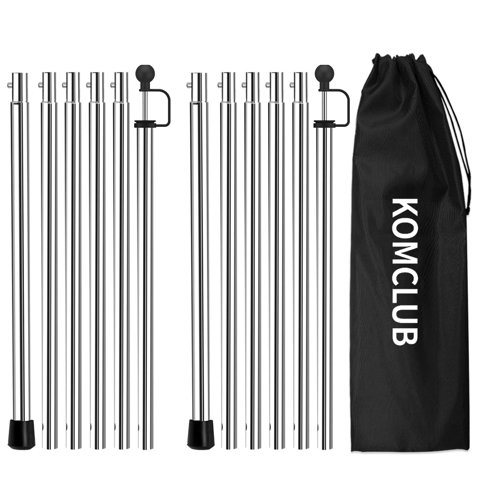 

KOMCLUB Telescoping Tent Poles - Adjustable 94.5" Camping Poles with Stainless Steel Rods for Hiking and Outdoor Activities