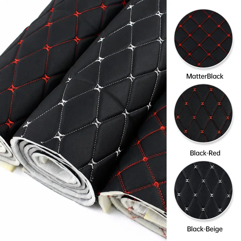 45/90cm*160cm Thickened PU Leather Fabric with Sponge Waterproof Faux Fabrics for Car Floor Mats Seat Covers DIY Home Decoration