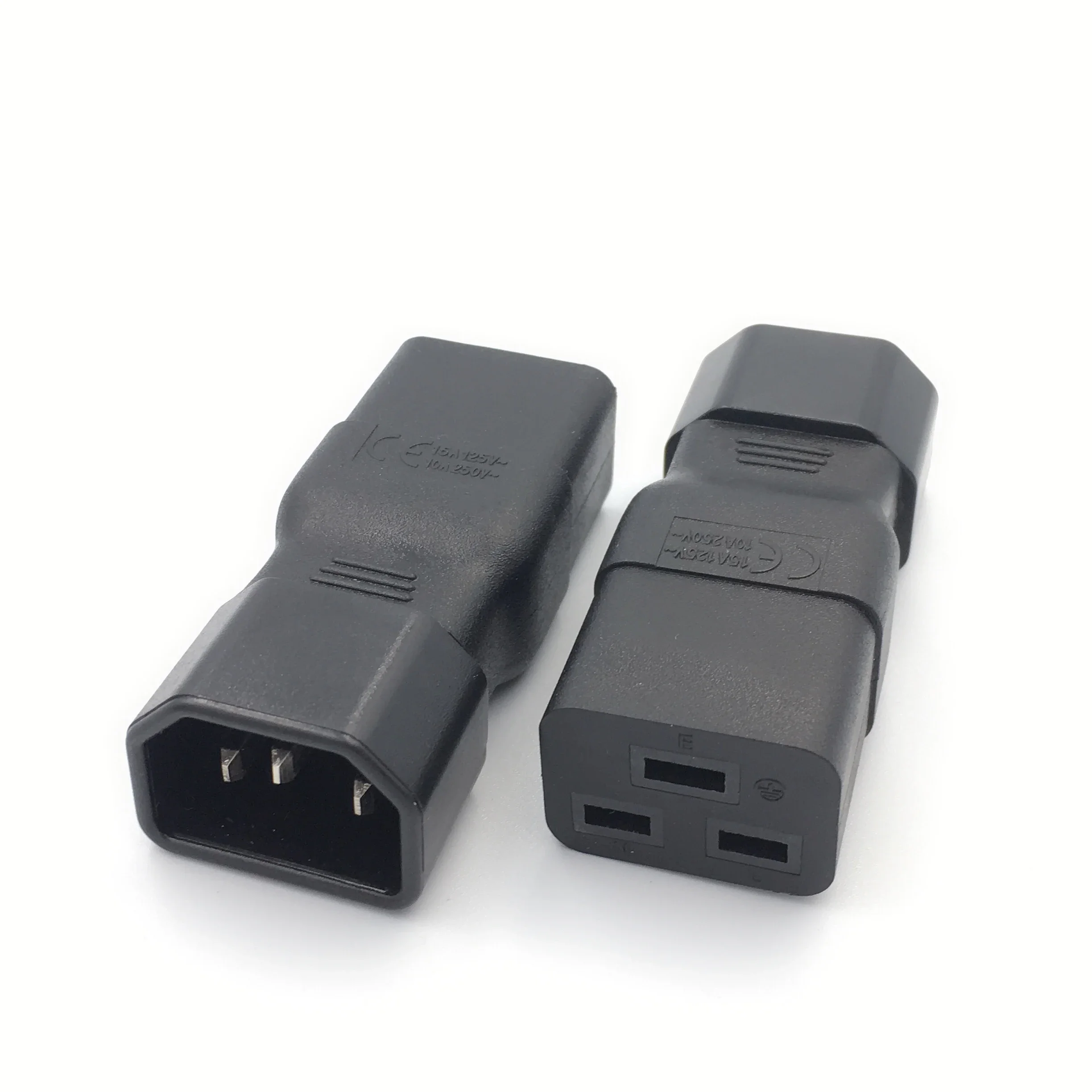 IEC 320 C19 To C14 AC Power Adapter Plug, Connect C20 To C13 Power Male To Female Converter 10A 250V Black