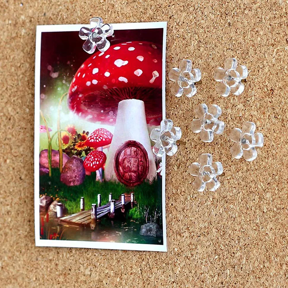 100 قطعة دبابيس ضغط شفافة مسامير إبهام شفافة للوحة الفلين نشرة خريطة المسامير الزخرفية مكتب صغير التموين مكتب منزلي #3