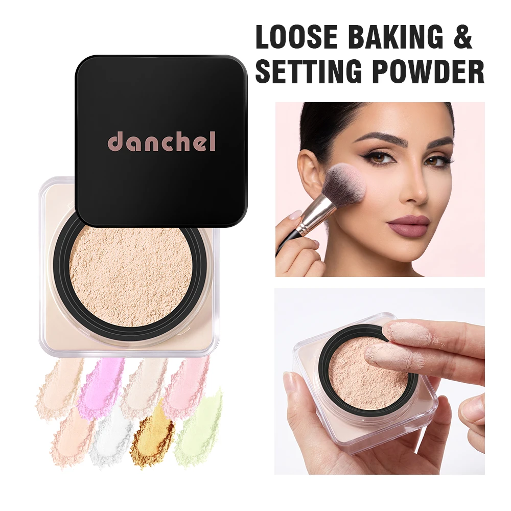 DANCHEL Setting Loose Powder 18H Oil Control Soft Focus Matte Micronized Lightweight Paraben Free Face Loose Powder