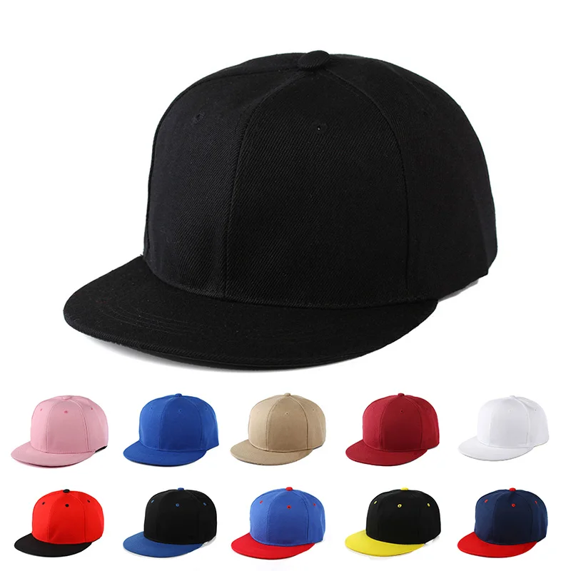 Fashion Solid Baseball Cap Flat Peak Hip Hop Hats Men Women Snapback Caps Male Bone Band Kpop Casual Travel Outdoor Sun Hats