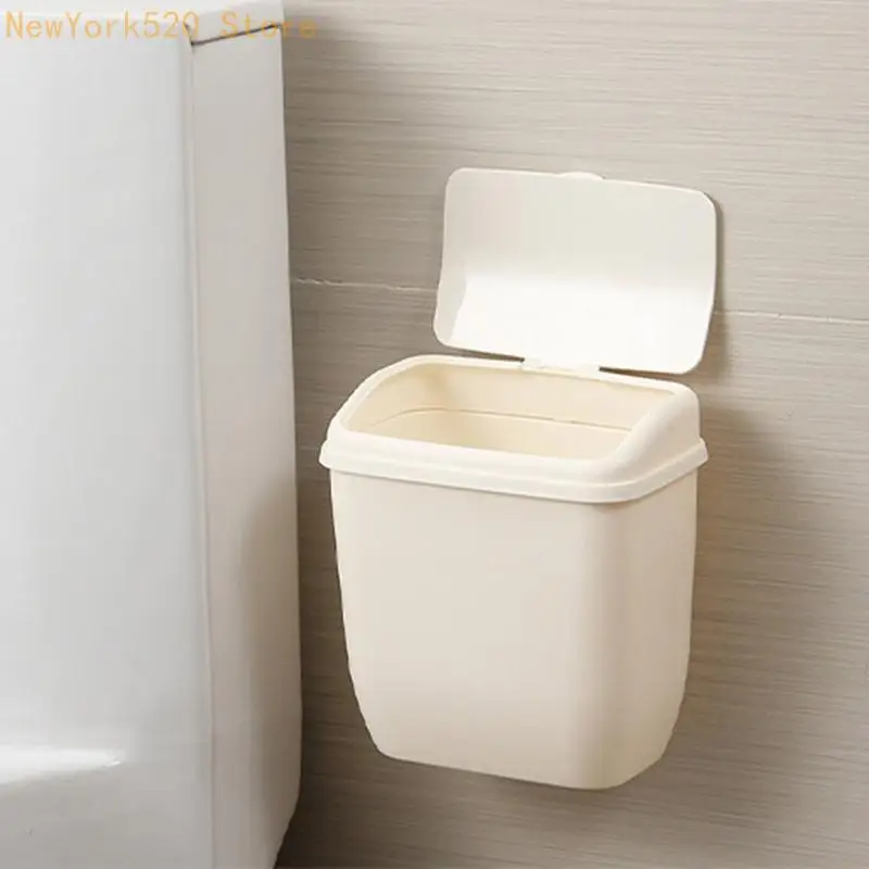 Waste Bin with Lid Hanging Kitchen Caddy, Wall Mounted Sink Trash Can N84C