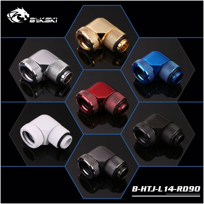 Bykski 90 Degree Elbow Rigid Hard Tube Fitting Connector Joint B-HTJ-L14-RD90