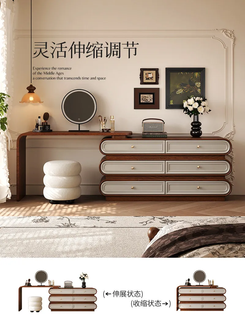 

PYJ Vintage Corner Bedroom Solid Wood Dresser Vintage Storage Sideboard
