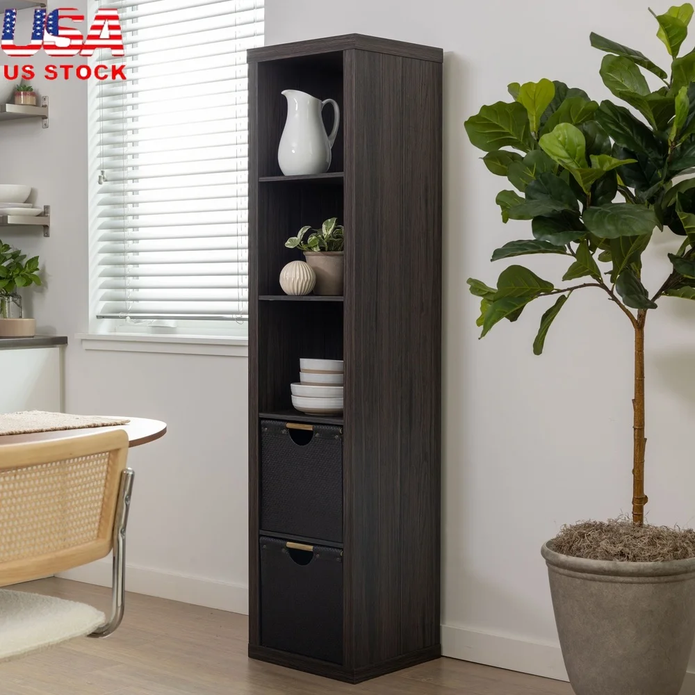 

5-Cube Vertical Storage Organizer Modern Open Back Cube Shelf Easy Assembly Ideal Home Office Living Room Game Room