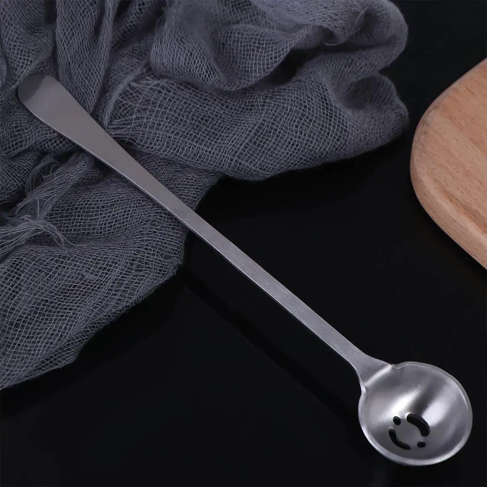 Stainless Steel Olive Strainer Spoon Long Handle Olive Scoop Jam Slotted Spoon with Drain Hole Pickle Spoons Canned Food