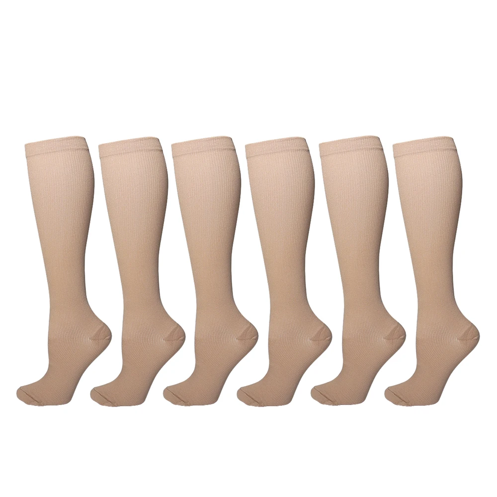 2/6 Paar Kompressionsstrümpfe, Laufsportsocken, Pflegestrümpfe, 20–30 mmHg, für Flug, Reisen, Schwangerschaft, Ödeme, Diabetes, Krampfadern, Socken