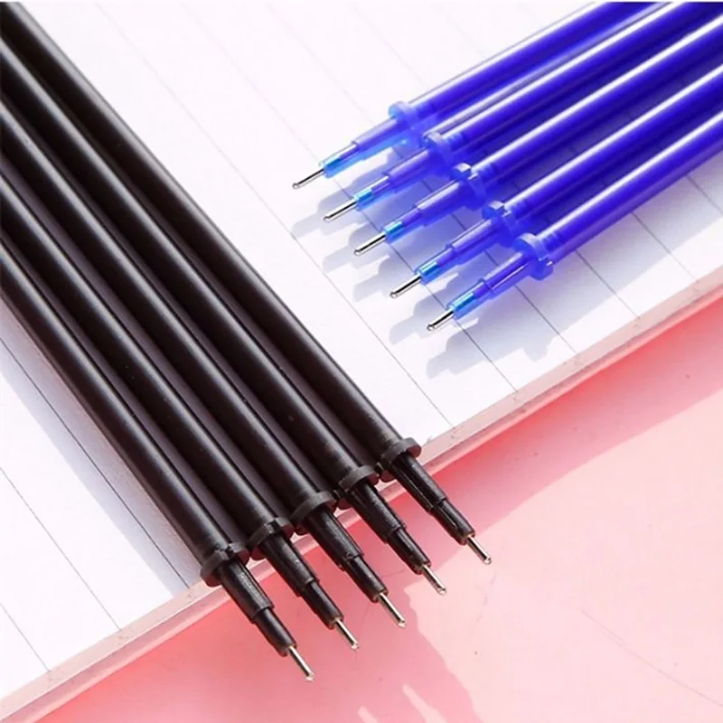 [k]100 Pcs/Lot 0.5mm Gel Pen Erasable Pen Refill Rod Set Blue Black Ink Pen Refill