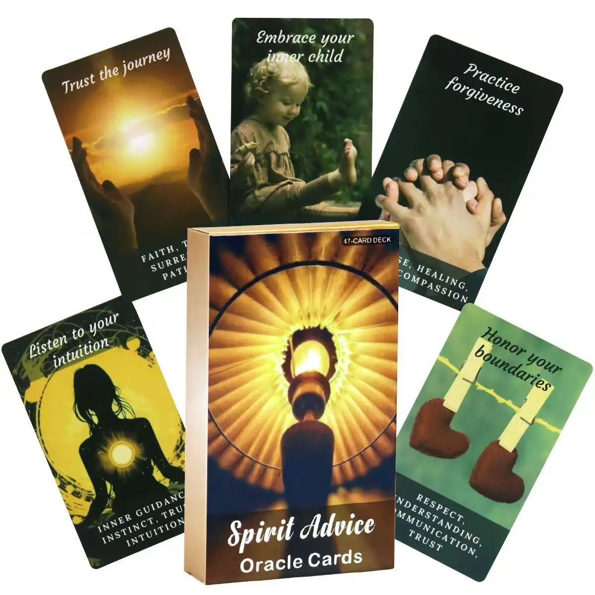 10.3*6cm Spirit Advice Oracle Deck 47 Pcs Oracle Cards with Keywords on Cards