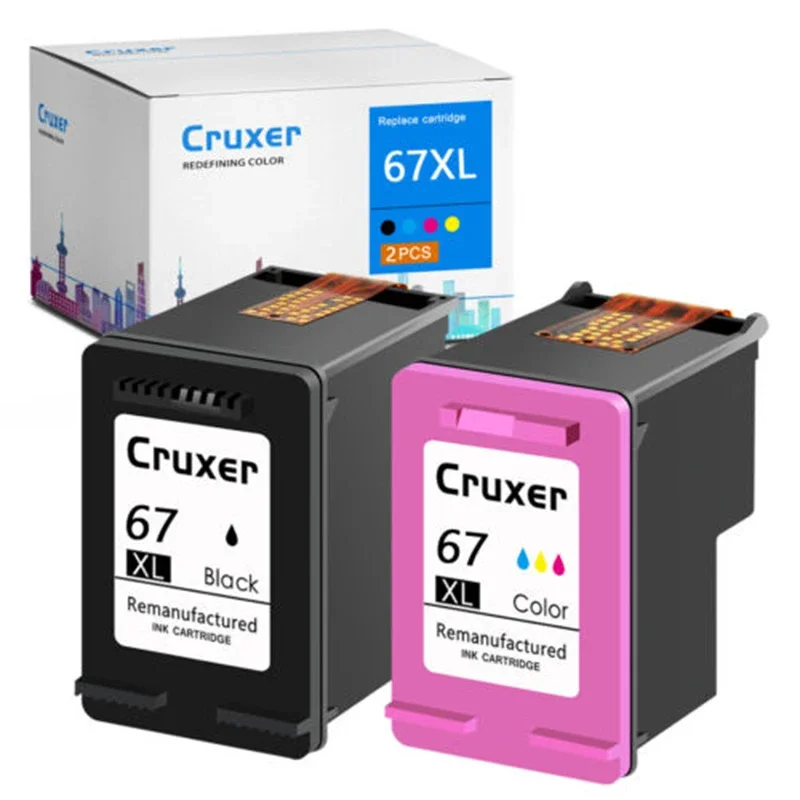 Nineaf 67XL atrament czarny/trójkolorowy do drukarki HP 67 67XL HP DeskJet 1255 2722 2732 2742e DeskJet Plus 4140 4152 4155 4158 — zdjęcie produktu 7