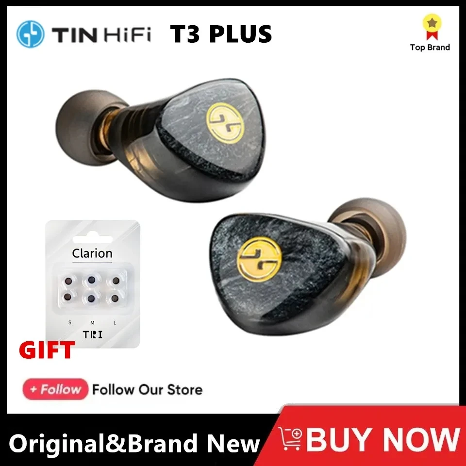 

TIN HIFI T3 PLUS 10MM LCP Dynamic Driver Earphones 3D Printing Delicate Packaging Environmental Resin Combined 2PIN Cable T4 T2