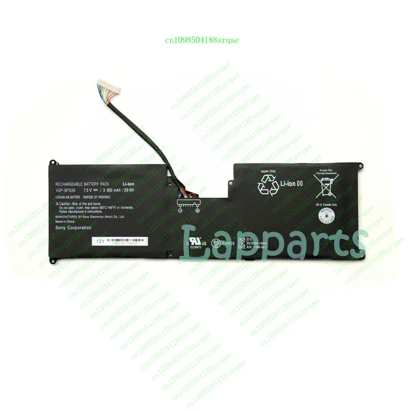 

VGP-BPS39 Оригинальный аккумулятор BPS39 емкостью 29 Втч для Sony Vaio Tap11 SVT11213CXB SVT11213CGW "% тест"