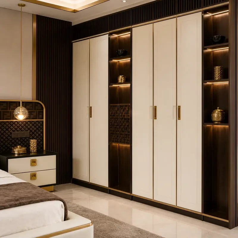 Customizable Bedroom Furniture Set Bed Wardrobe Nightstand Hotel Villa Project Luxury Home Decor Solid Wood Modern Design