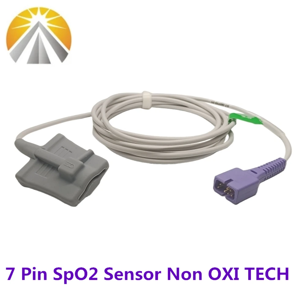 2.5 Meters 7 Pin SpO2 Sensor For Ne-ll-cor Patient Monitor Non Oxi-Max Tech Adult Pediatric Child Neonate Use Pulse Rate Probe