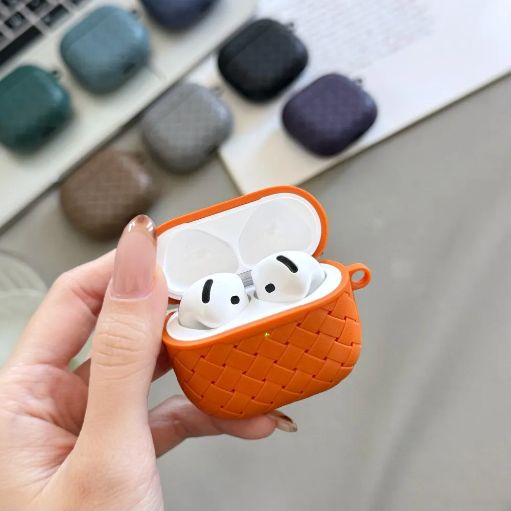 For Apple AirPods 1 2 3 4 Pro 3rd Case funda Weave Ultra-thin Wireless Bluetooth Earphone Accessories Hard Protective Sleeve image 4
