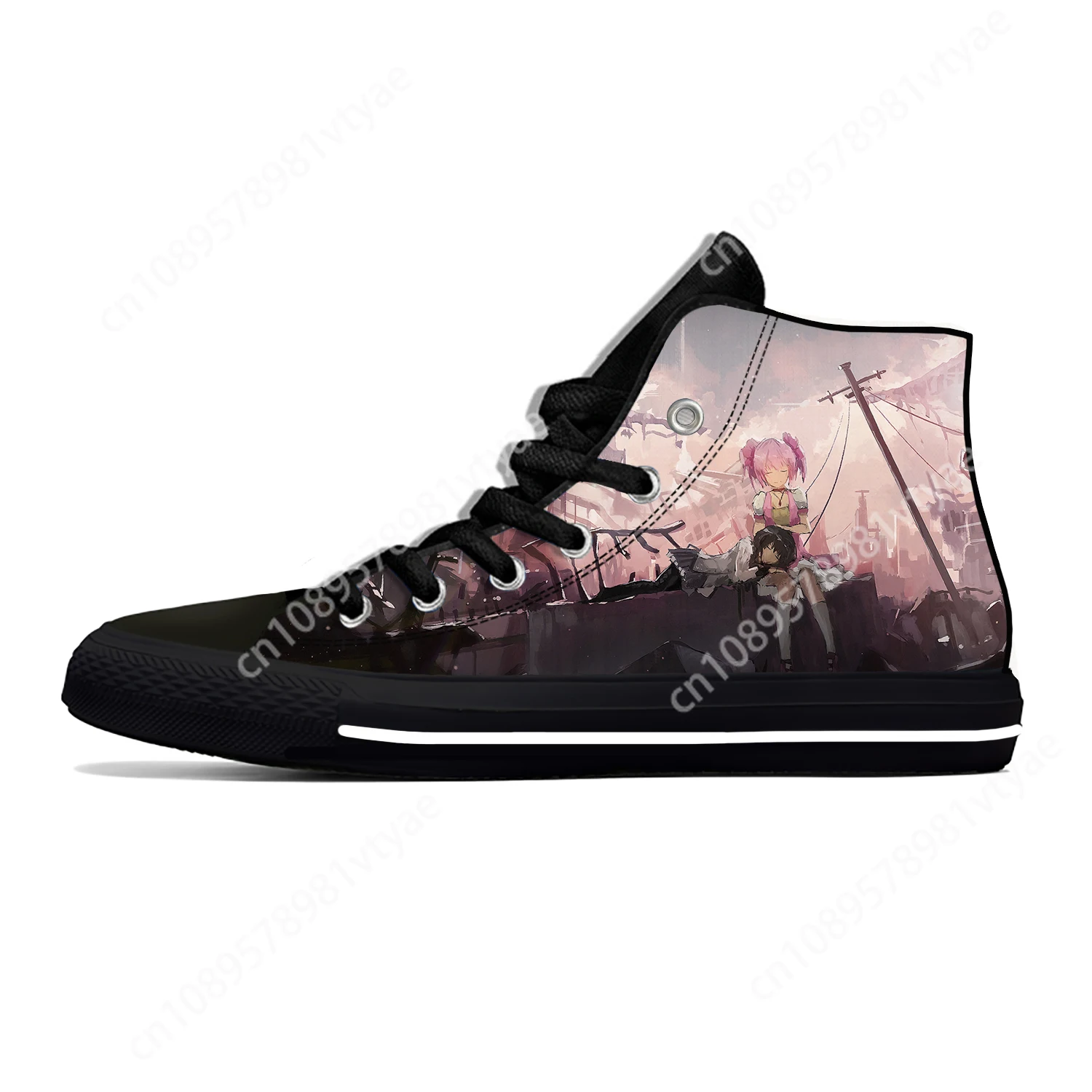 

Puella Magi Madoka Magica High Top Sneakers Mens Womens Teenager High Quality Canvas Sneaker Casual Couple Shoes Custom Shoe