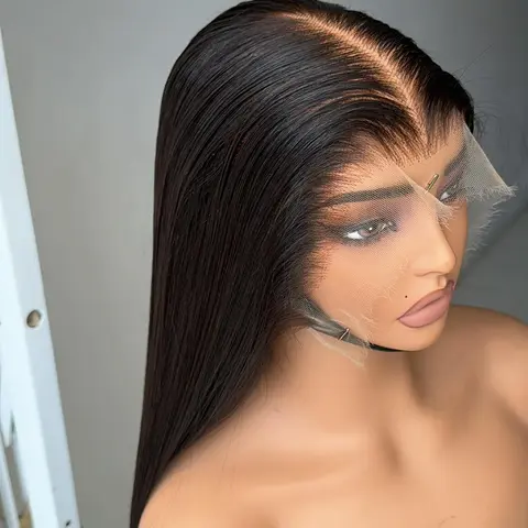 200 Density 13x4 Lace Front Human Hair Wigs Black Bone Straight Brazilian Virgin Hair 360 HD Lace wig Frontal 5x5 Glueless Wigs
