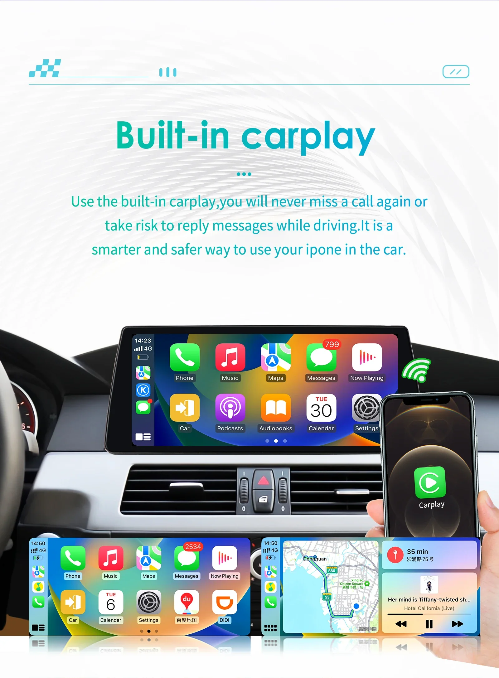 10,25" Hizpo Andoird Autoradio für BMW 5er E60 E61 CCC CIC 2005 - 2010 Intelligenter Bildschirm DSP GPS Auto CarPlay 4G BT SWC – Detail 11