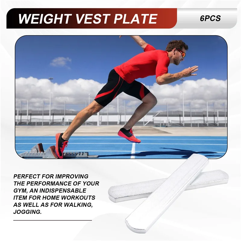Hot!6 Pieces Weighted Vest Steel Plates Strength Training Plate For Exercise Fitness Training