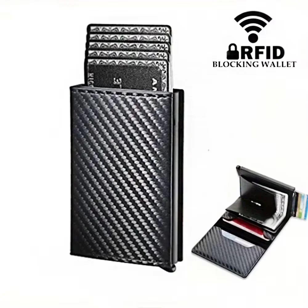 تتفاعل حجب مكافحة سرقة مكافحة المسح رقيقة جدا بطاقة الائتمان سبائك الألومنيوم حامل بطاقة معدنية الرجال متعددة فتحة محفظة صغيرة