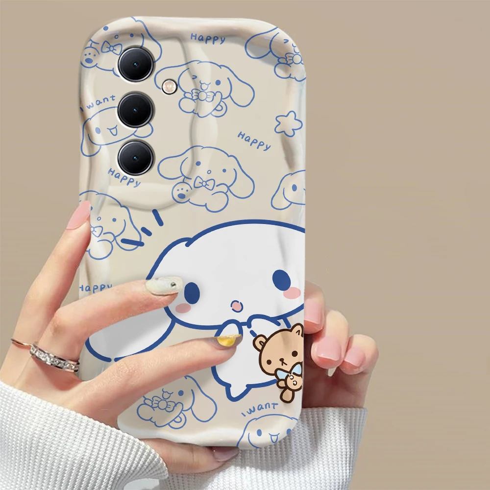 Cartoon Happy Cinnamon Pacha Dog 3D Wave Case For Xiaomi Mi 14 12 12T 11 Lite Poco M6 X6 X5 X4 F4 X3 M3 Pro 4G 5G Silicone Cover