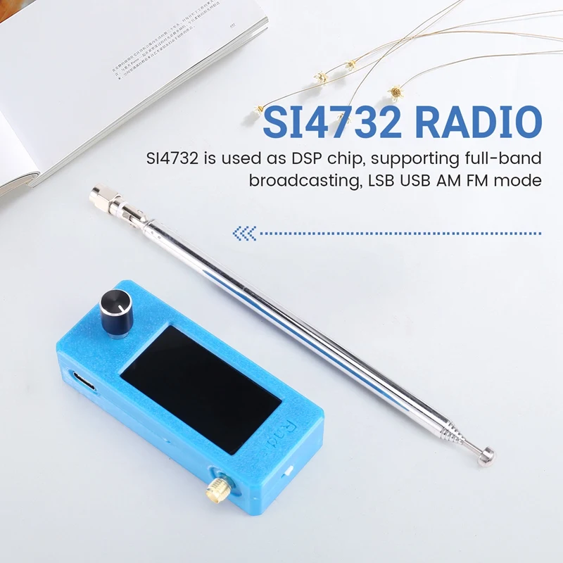 ABSQ-SI4732 Pełnozakresowe radio 0,5-108 MHz Pełnozakresowe radio AM FM LSB USB o wysokiej czułości z anteną 1,9-calowy kolorowy ekran IPS