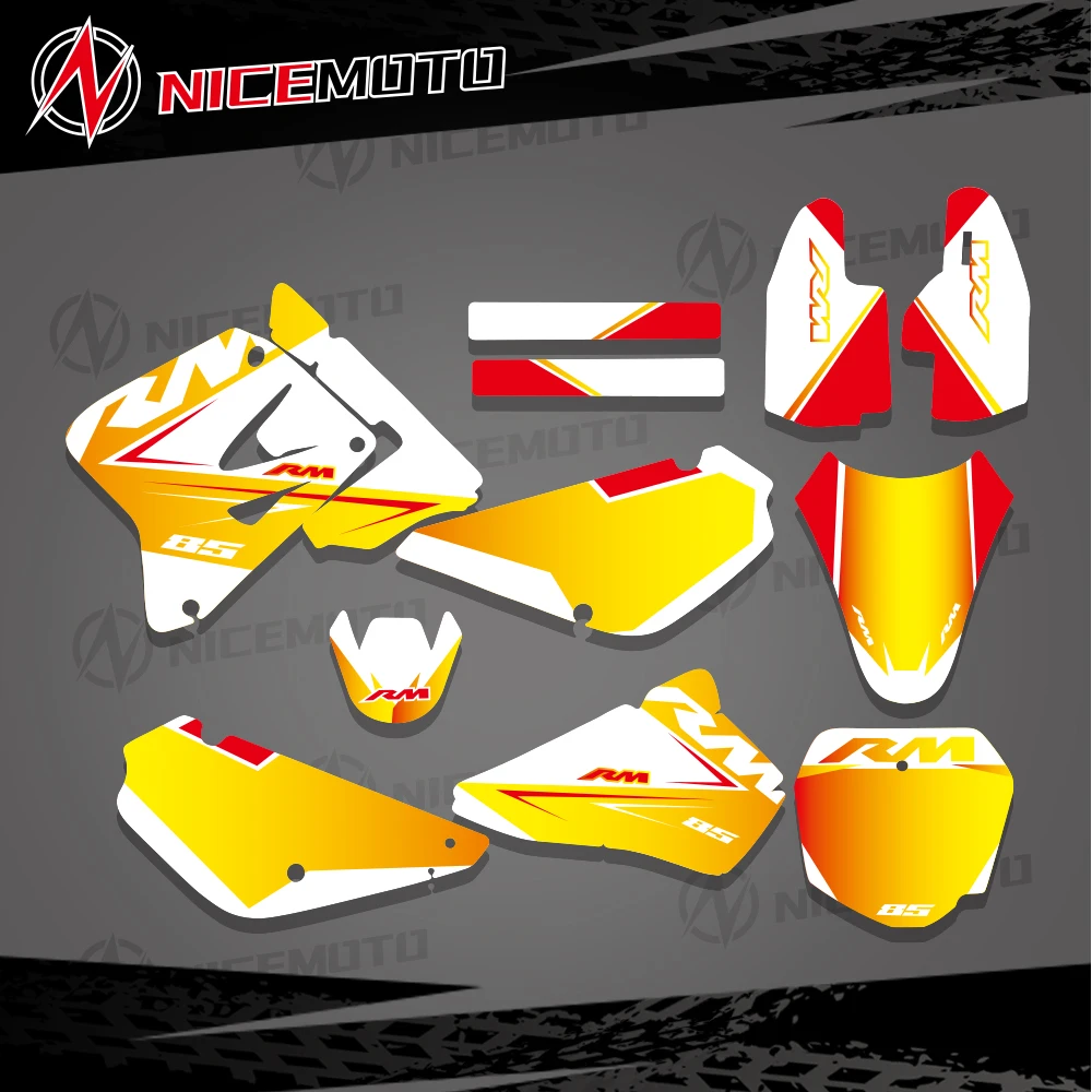 NICEMOTO For Suzuki 85 RM 2018-2001 Stickers Decals Graphics kits For Suzuki RM85 2001-2009  2010 2011 2012 2016 2017 2018 RM 85