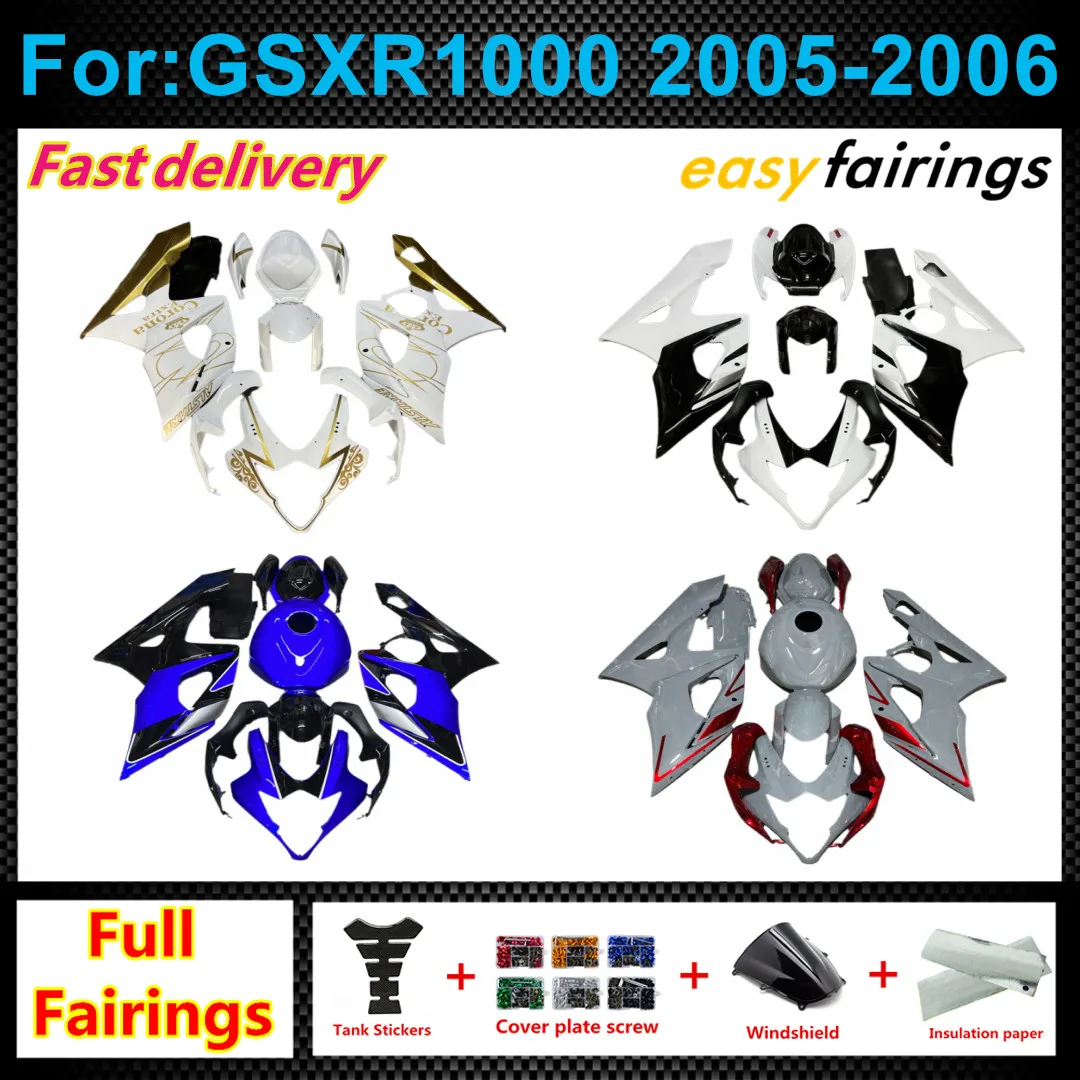 Complete ABS Injection Mold Fairing Kit Fit GSXR1000 GSX1000R GSXR 1000 K5 2005‑2006 Motorcycle Full fairings Bodywork Assembly