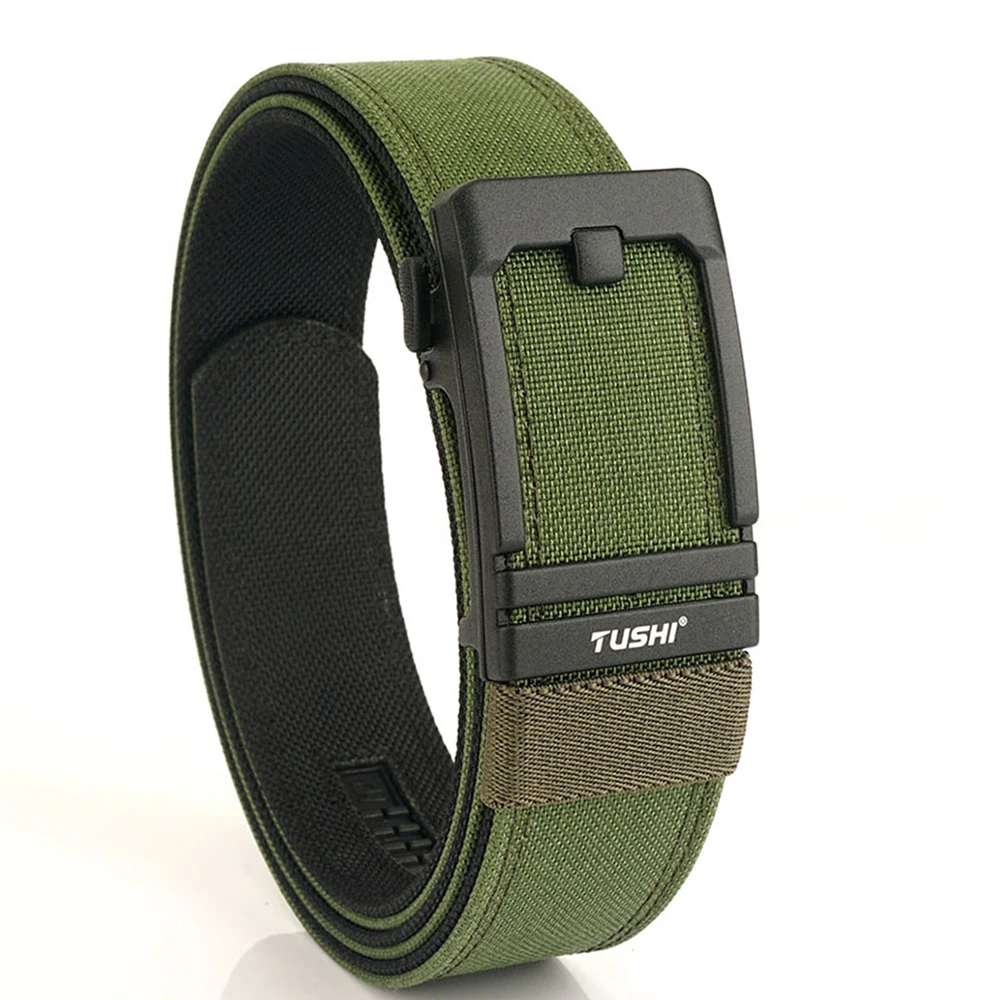 TUSHI Harter Gürtel Militärgürtel für Männer Robustes Nylon Metall Automatische Schnalle Polizei Taktischer Gürtel Outdoor-Gürtel IPSC-Zubehör – Detail 14