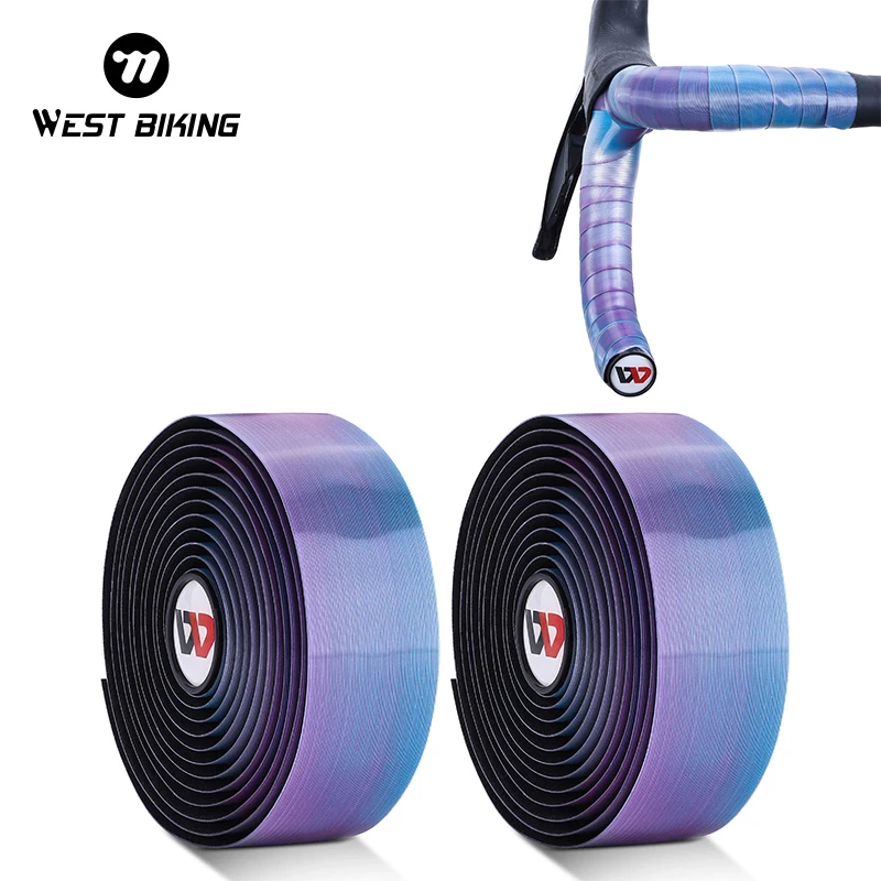 

WEST BIKING Bicycle Handlebar Tape Belt Anti-slip Shock Absorption Cycling Handle Straps MTB Road Bike Bar Tape Wrap End Plug