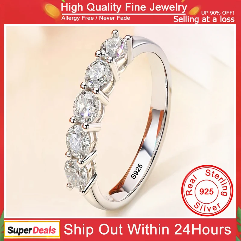 

Fine Jewelry Original 925 Sterling Silver Rings High Quality Zirconia Diamant Wedding Bands For Women Gift Fashion Accessories