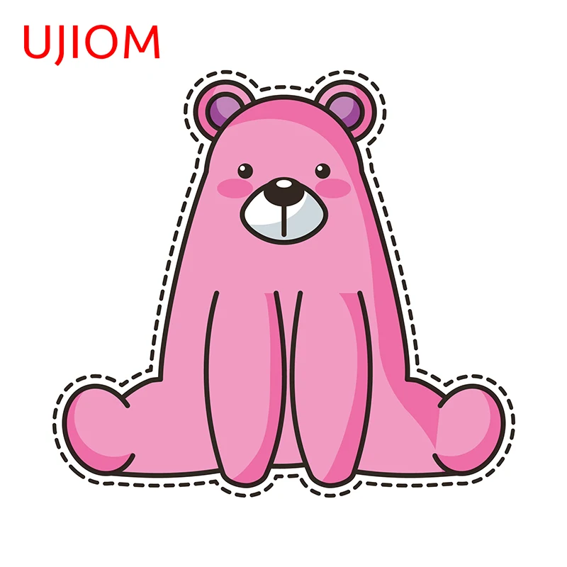 UJIOM 13 см X 12 см аниме розовый медведь Chibi креативные наклейки на стену индивидуальные искусственные мультфильмы домашний декор фрески