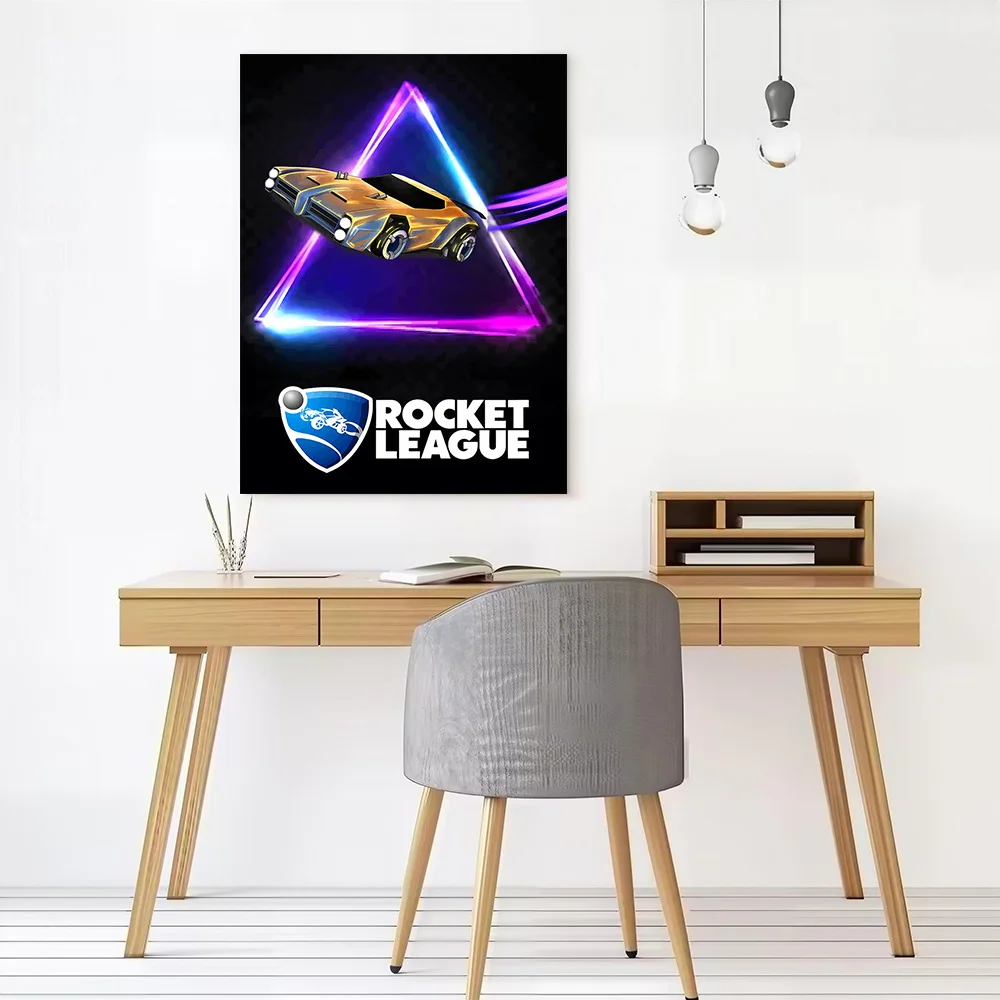 Rocket League Car With Neon Triangle Printed Canvas Poster Personalized High Quality Wall Art Paintings for Luxury Decoration
