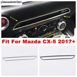 For Mazda CX-5 CX5 2017 - 2024 Car Interior Center Console CD Panel Decor Cover Trim Silver / Black Stainless Steel Accessories