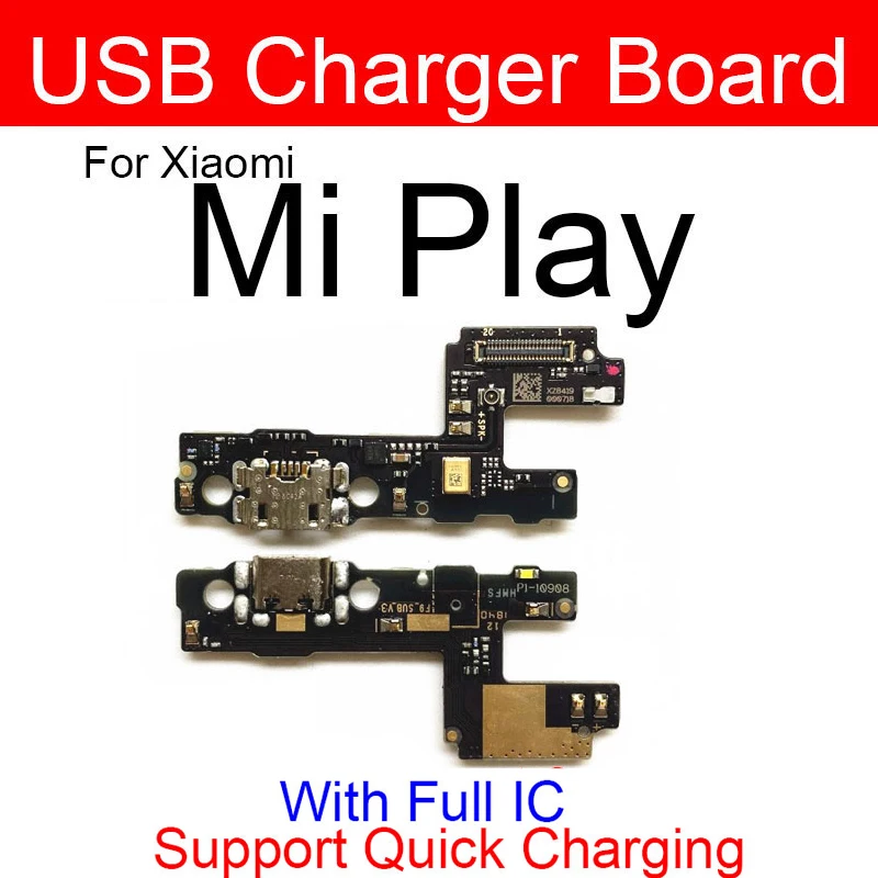 USB Charger Board With Mic Microphone For Xiaomi Mi Play Charging Port PCB Flex Connector Board Mobile Replacement Parts