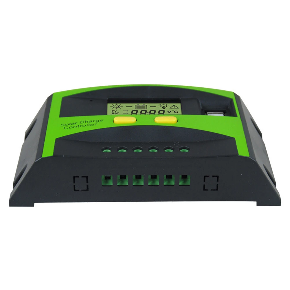 

20A 12V 24V Solar Controller LCD Function Dual USB Solar Cells Panel Charge Regulator (Green)