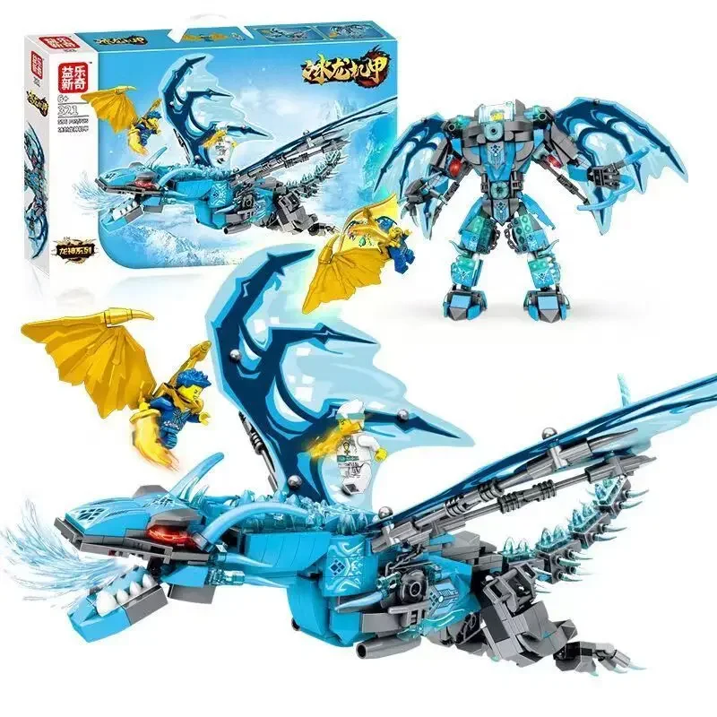 MOC Frost Dragon Mecha décennie s de construction pour enfants, dos transformable, assemblage, passe-temps, collection, cadeau d'anniversaire, jouet, en stock