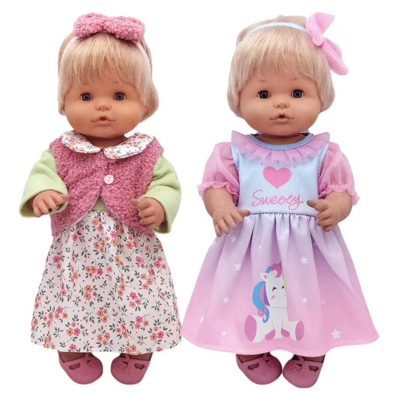 Baby Doll Dress 38 Cm Pink Unicorn Dress Fit for 38cm Doll Nenuco Ropa Y Su Hermanita Dress Wear