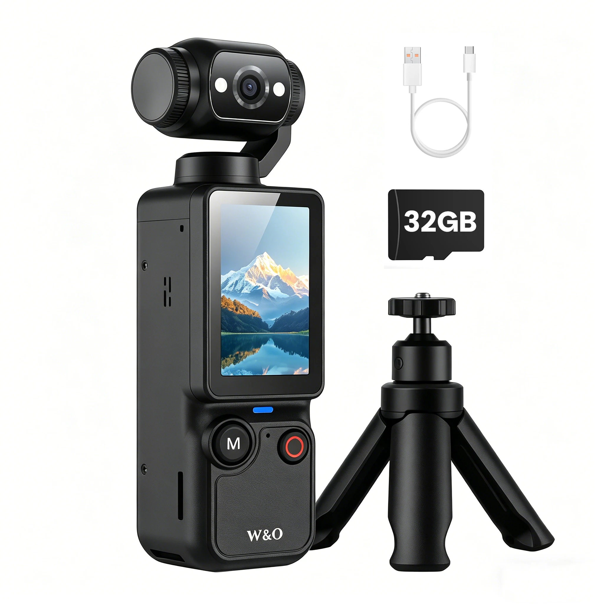 Mini caméra d'action 4K HD, rotative à 180°, enregistreur vidéo Vlog, caméra sportive DV, caméra de vélo, caméra portable pour voyages en plein air