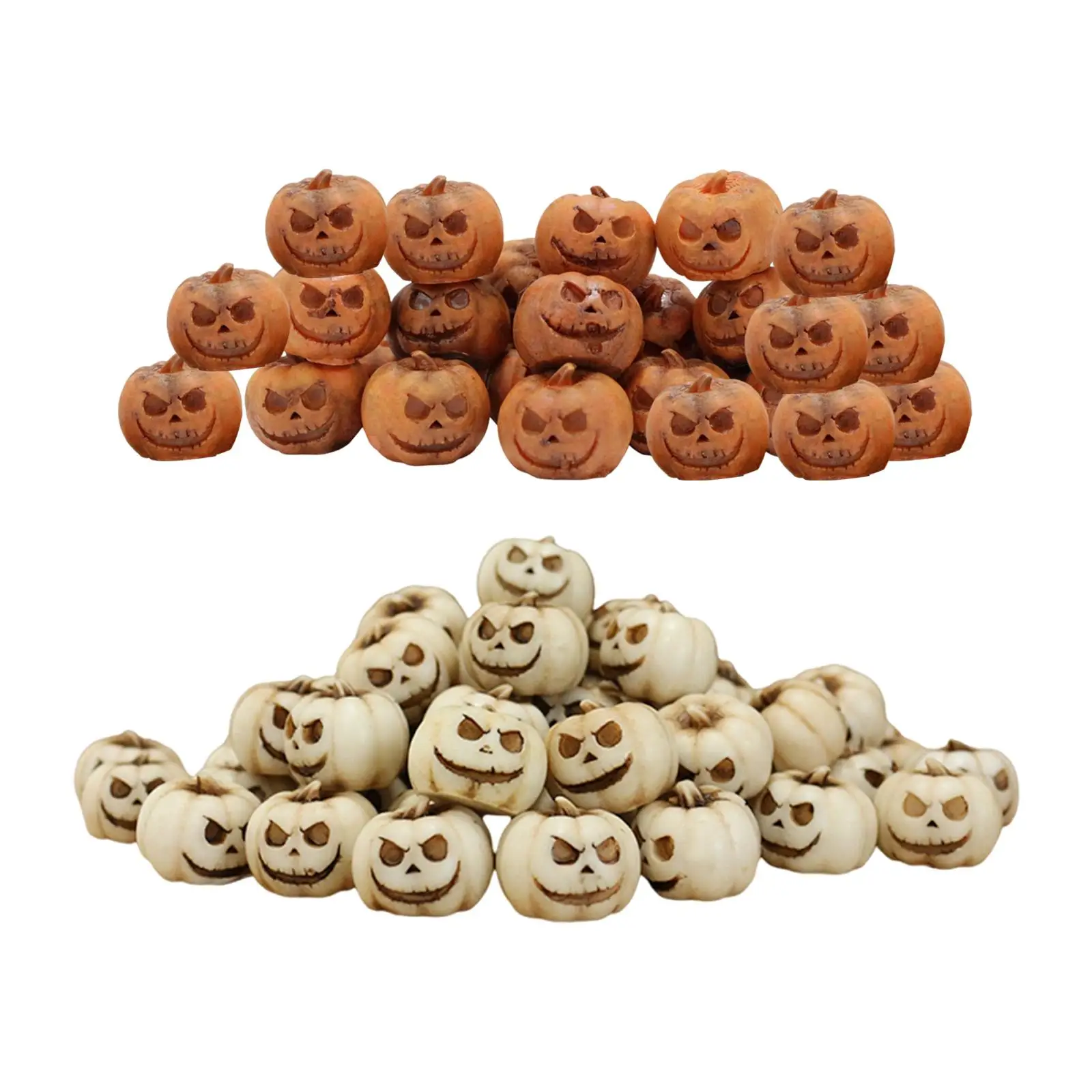 20 Pieces Halloween Pumpkin Statue Resin Figurine for Landscapes Desktop