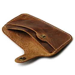 Porte-cartes en cuir simple et pratique pour hommes, portefeuille d'affaires, porte-cartes bancaires, mince, étui pour cartes de crédit, petit paquet de cartes