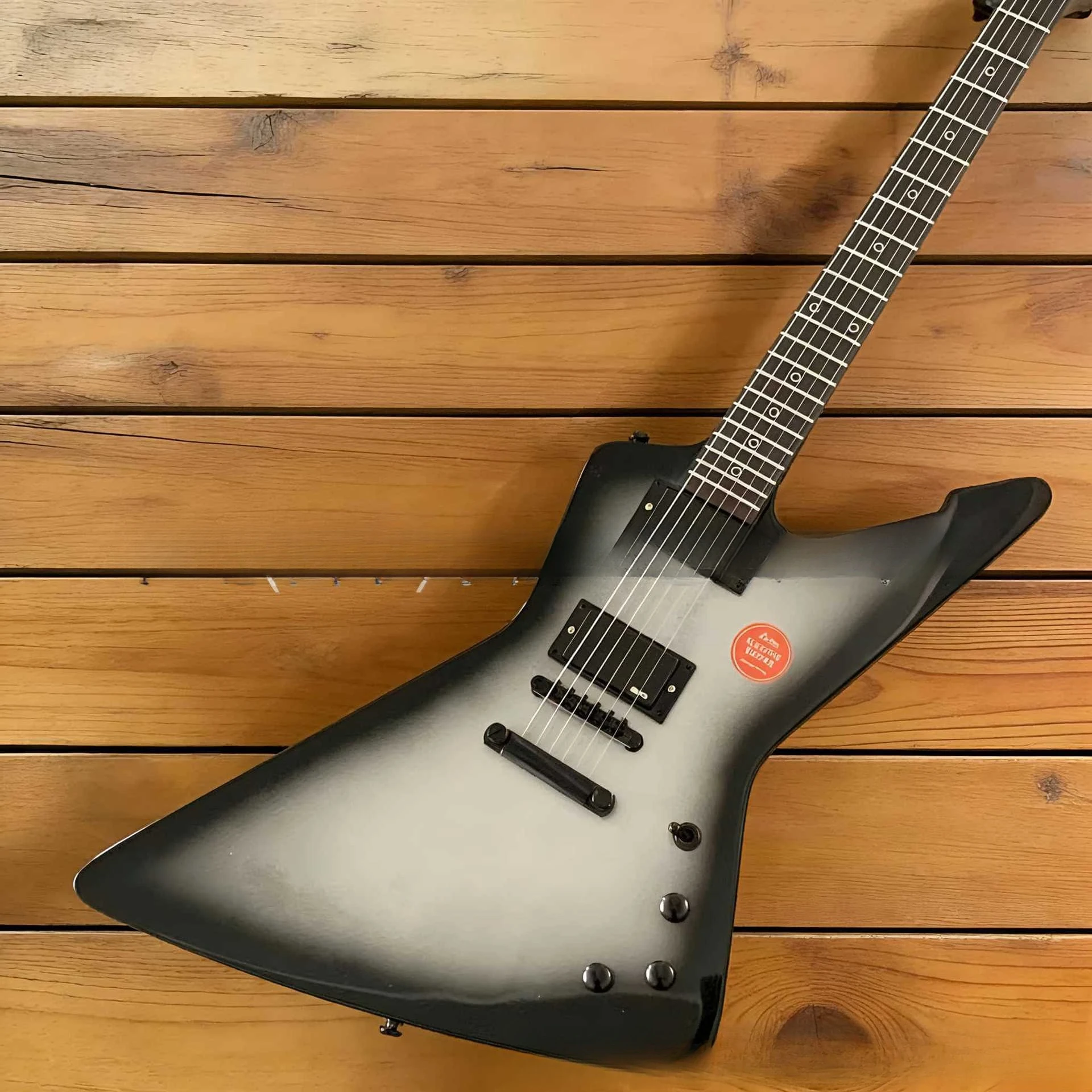 Silver Black Burst Explorer Electric Guitar High-end Cross-border Black gradual change