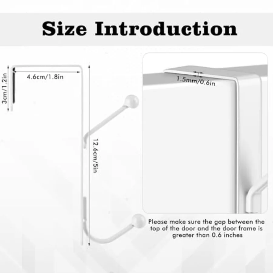 4 Pack Over The Door Double Hooks, Bedroom Back of Door Hangers Metal Twin Hooks Organizer for Hanging Clothes, Towels, Coats,