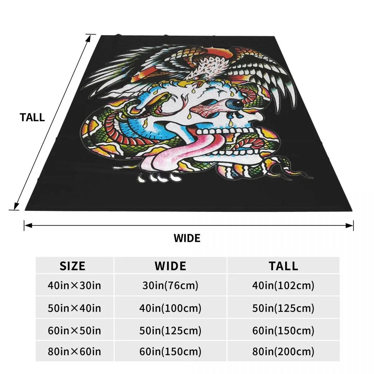 The First Incarnation Of Tattoo Ed Hardy Blankets Fleece Sofa Throw Blanket Warm for Couch Bedding Office Throws Bedspread Quilt