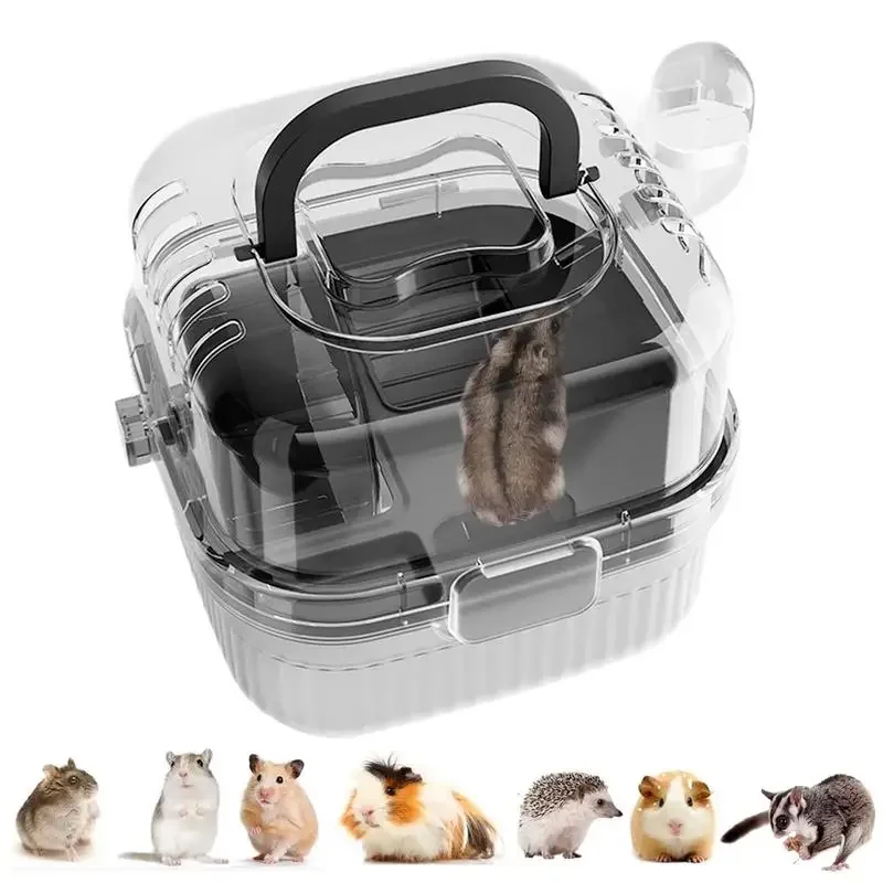 

New Hamster Cage Portable Translucent Outer Basket Flower Branch Mouses Golden Wire Bear Panoramic Outer Bag Pet Supplies