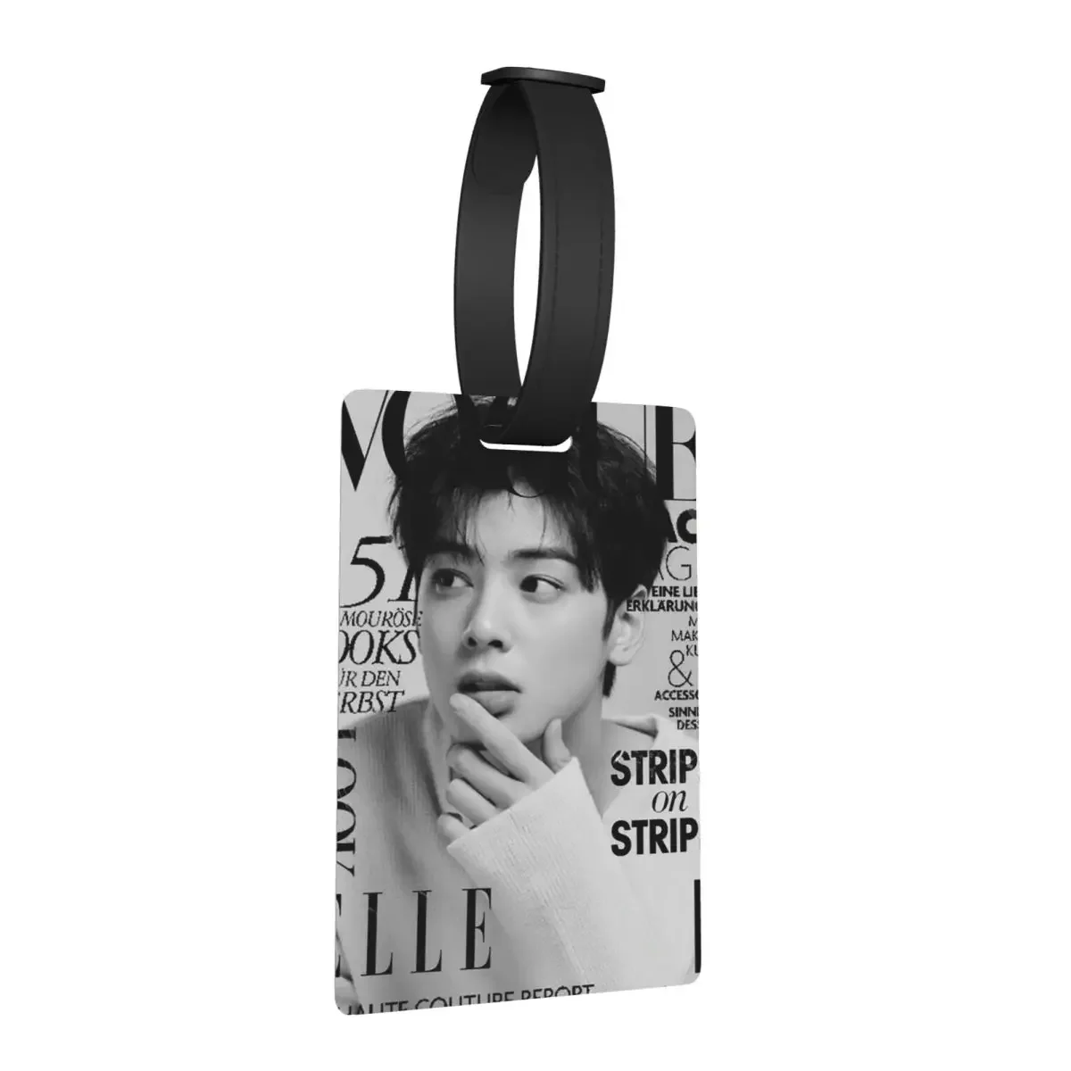 

Cha EunWoo Kpop Astro Luggage Tags Suitcase Accessories Travel Fashion Baggage Boarding Tag Label Holder ID Name Address