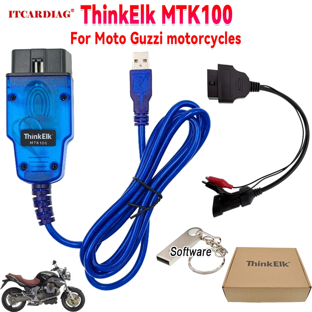 

ThinkElk MTK100 For Moto Guzzi Motorcycles Engine Diagnostic Tool Read Clear Fault Code Support 9 Languages For Windows 7/8/10