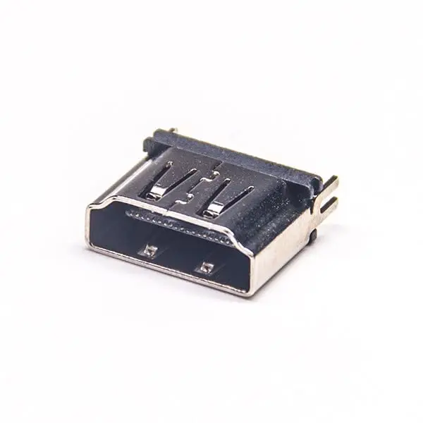 HDMI Female Connector Hole Through With 4 Legs PCB Type