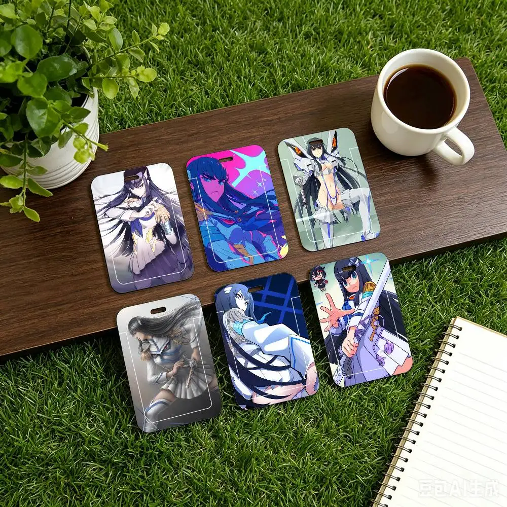 Satsuki Fantasy Animation K-Kill La Kill Black Lanyard Card Holders Student Meal Cards And Campus Ids School